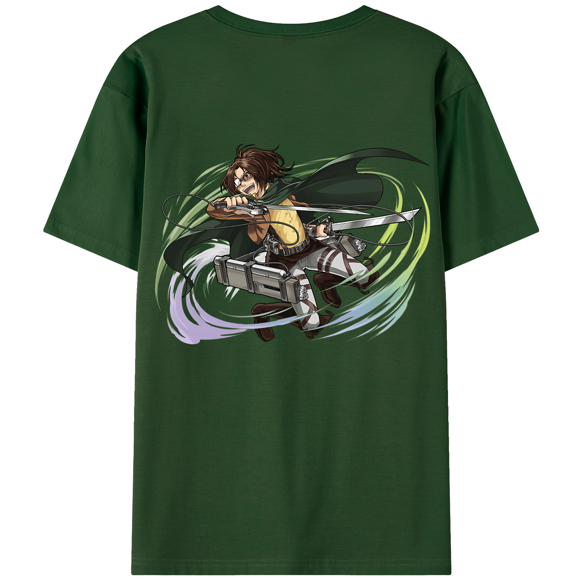 （画像用） 進撃の巨人 ハンジ·ゾエ Attack on Titan Hanji Zoe 綿100％半袖Tシャツ（背面プリント）
